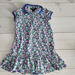 Polo Ralph Lauren Girl's Dress Floral Cotton Ruffle Collar Preppy Cottagecore